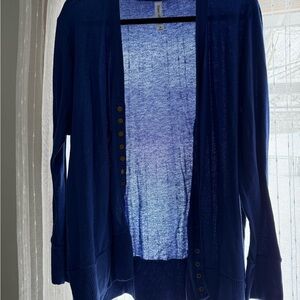 Zenana Outfitters Royal Blue Button Up Cardigan Size 3x